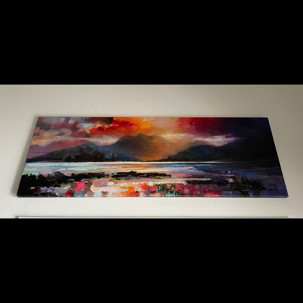 Oil canvas artist unknown approx 12x48